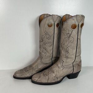Vintage Justin Marbled Cowboy Boots | USA Made | Punchy | Grey | Men’s 9 D